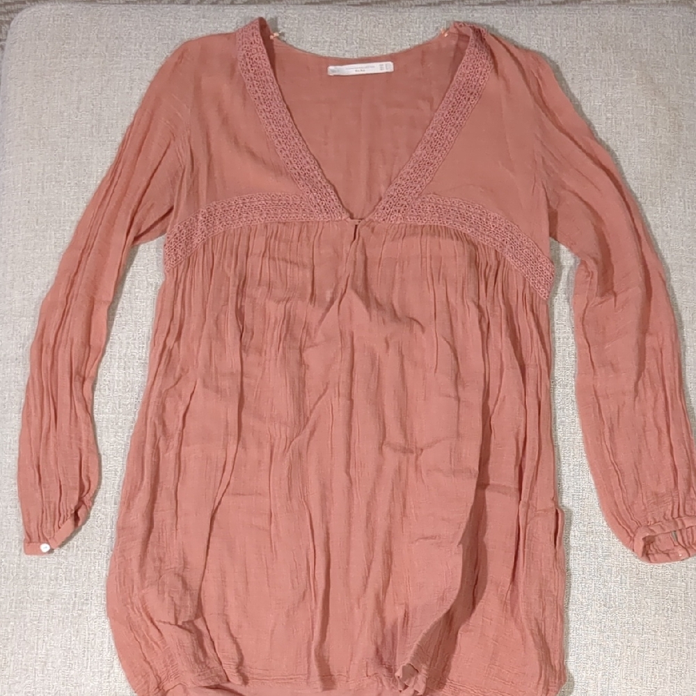 Zara Dusty Pink V-Neck Tunic